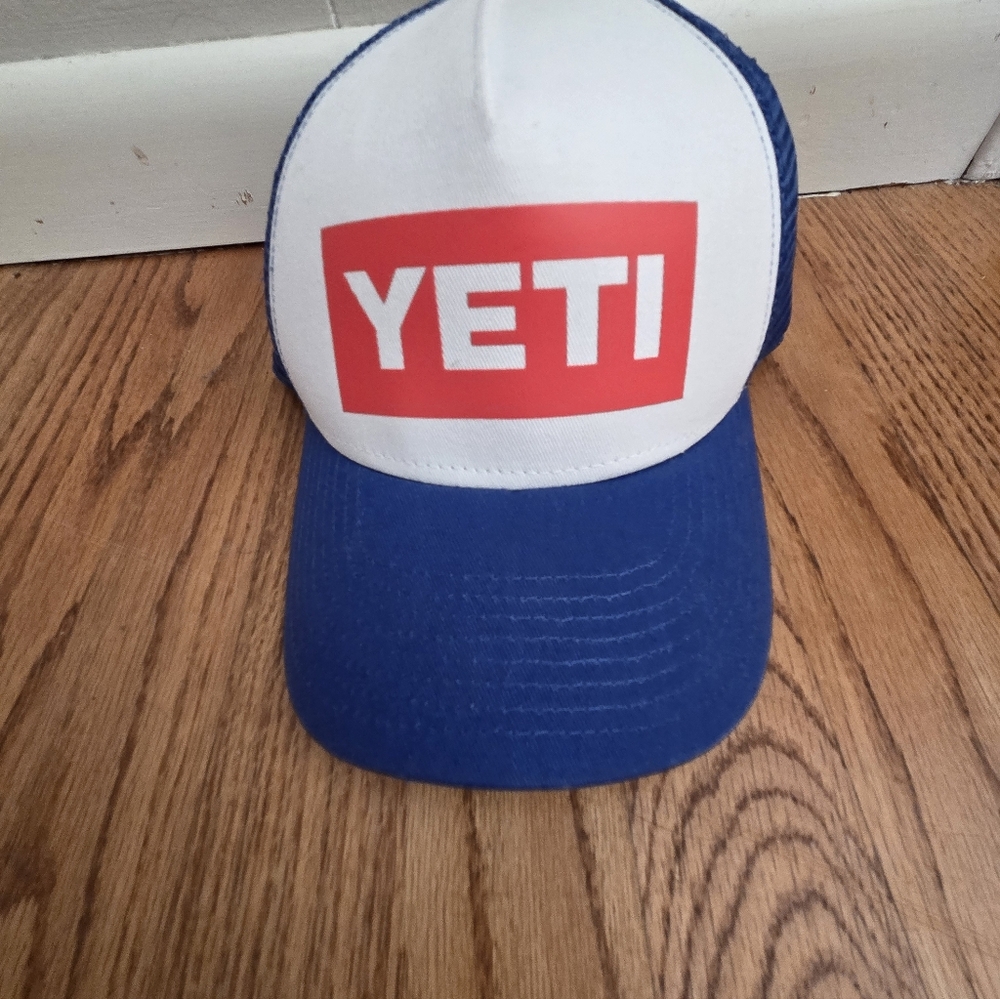 YETI White and Blue Trucker Hat